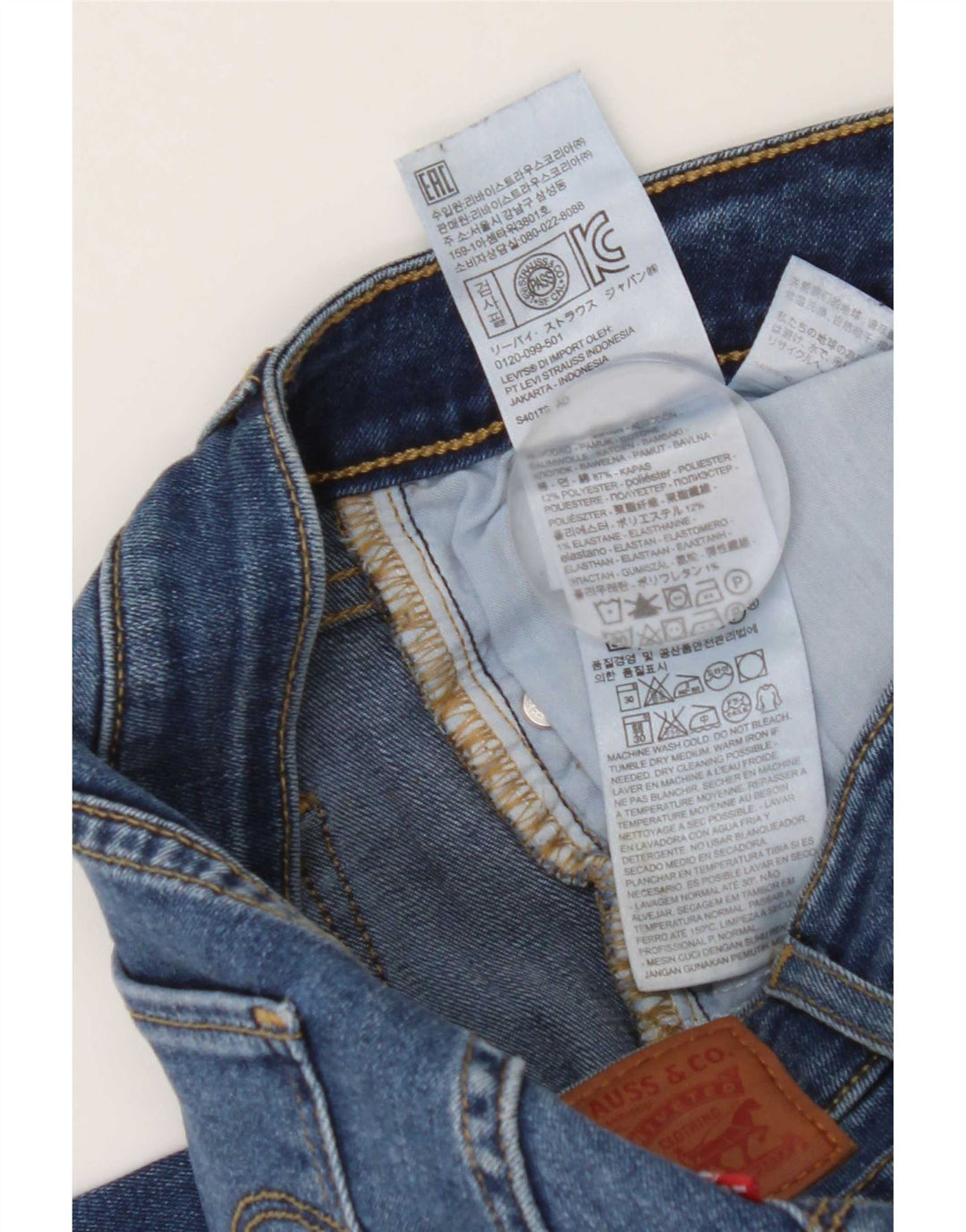 Levi's Damen 714 Straight Jeans W25 L34 Blaue Baumwolle