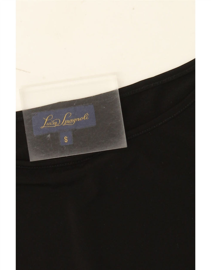 Luisa Spagnoli Damen Top 3/4 Ärmel UK 8 Small Schwarz