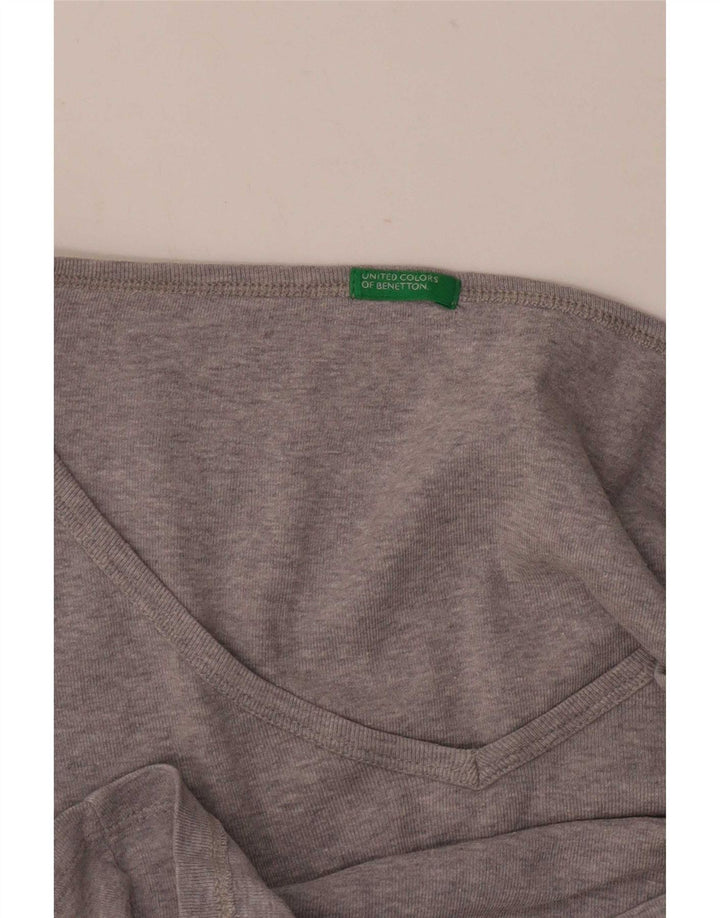 Benetton Damen Top Langarm UK 10 Small Grau