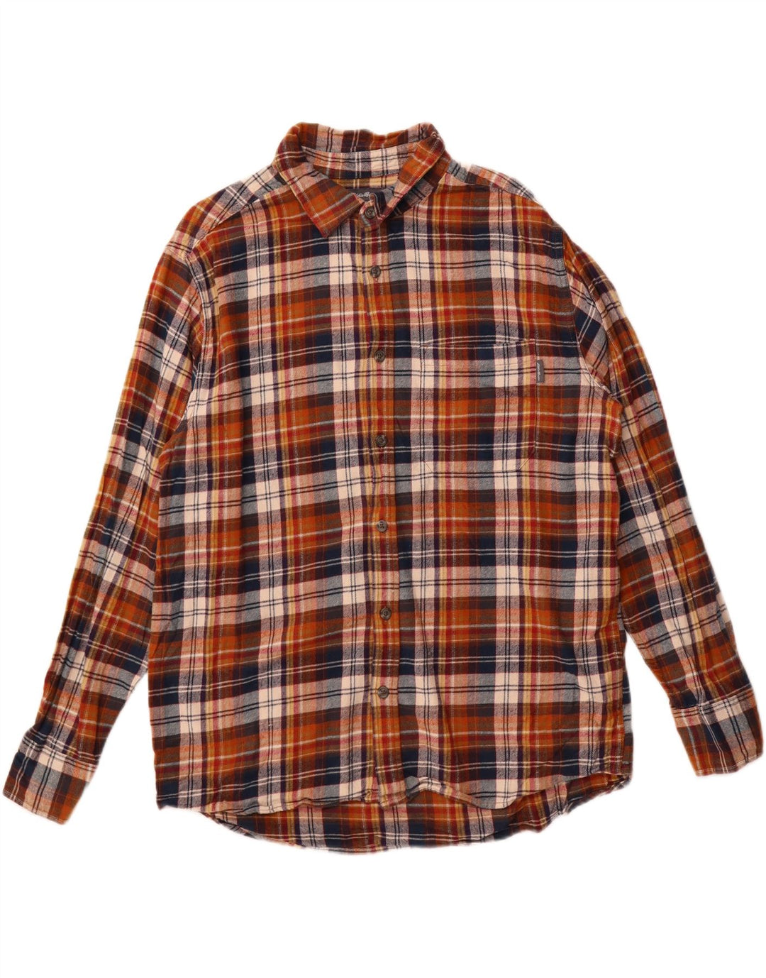 Eddie Bauer Herren-Flanellhemd XL, braun kariert, Baumwolle