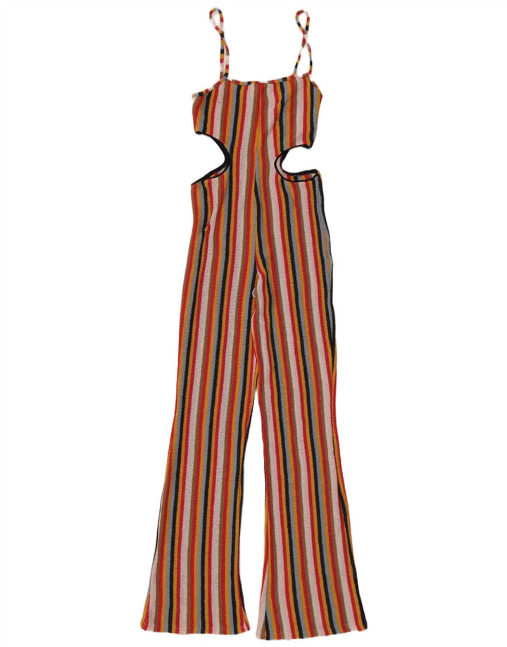 Zara Damen-Overall mit Cut-Outs, ärmellos, Gr. 8, klein, mehrfarbig, gestreift