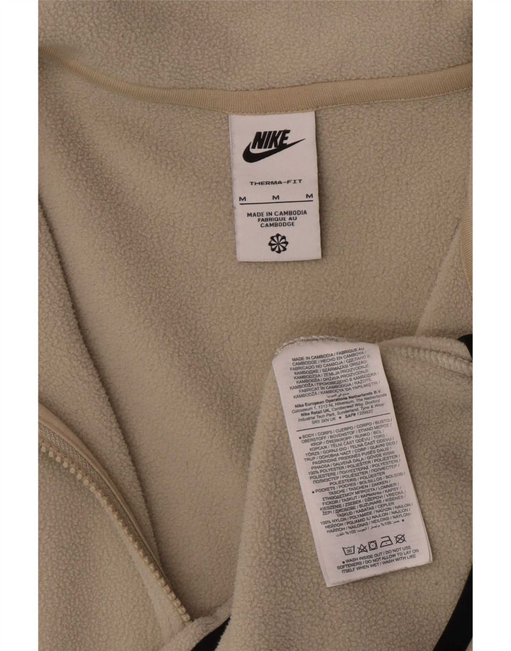 Nike Herren Therma-Fit Fleecepullover mit Reißverschluss am Hals, Mittelbeigefarbenes Polyester