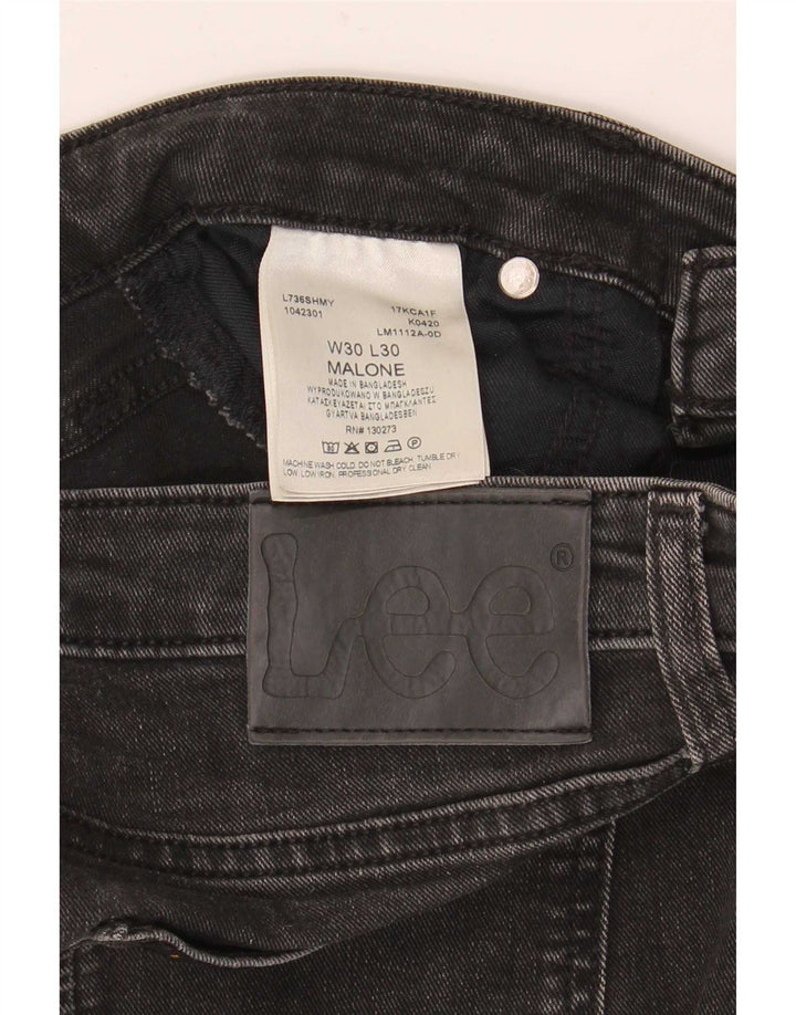 Lee Herren Malone Slim Jeans W30 L30 schwarze Baumwolle