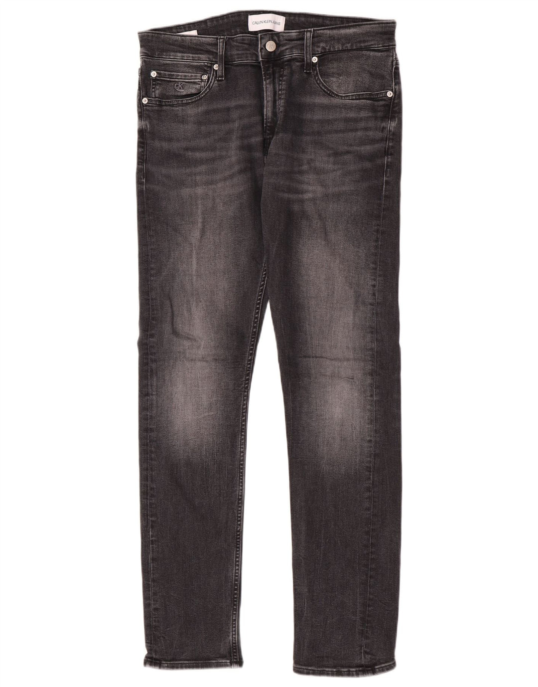 Calvin Klein Herren Slim Jeans W32 L32 Graue Baumwolle