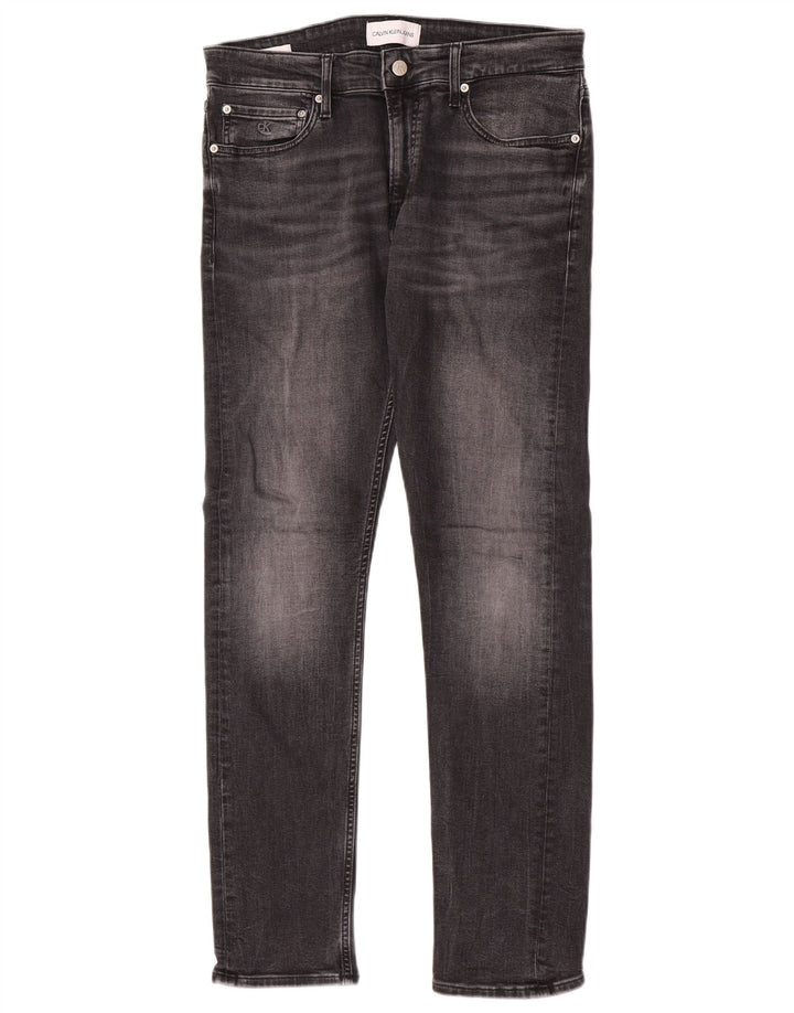 Calvin Klein Herren Slim Jeans W32 L32 Graue Baumwolle