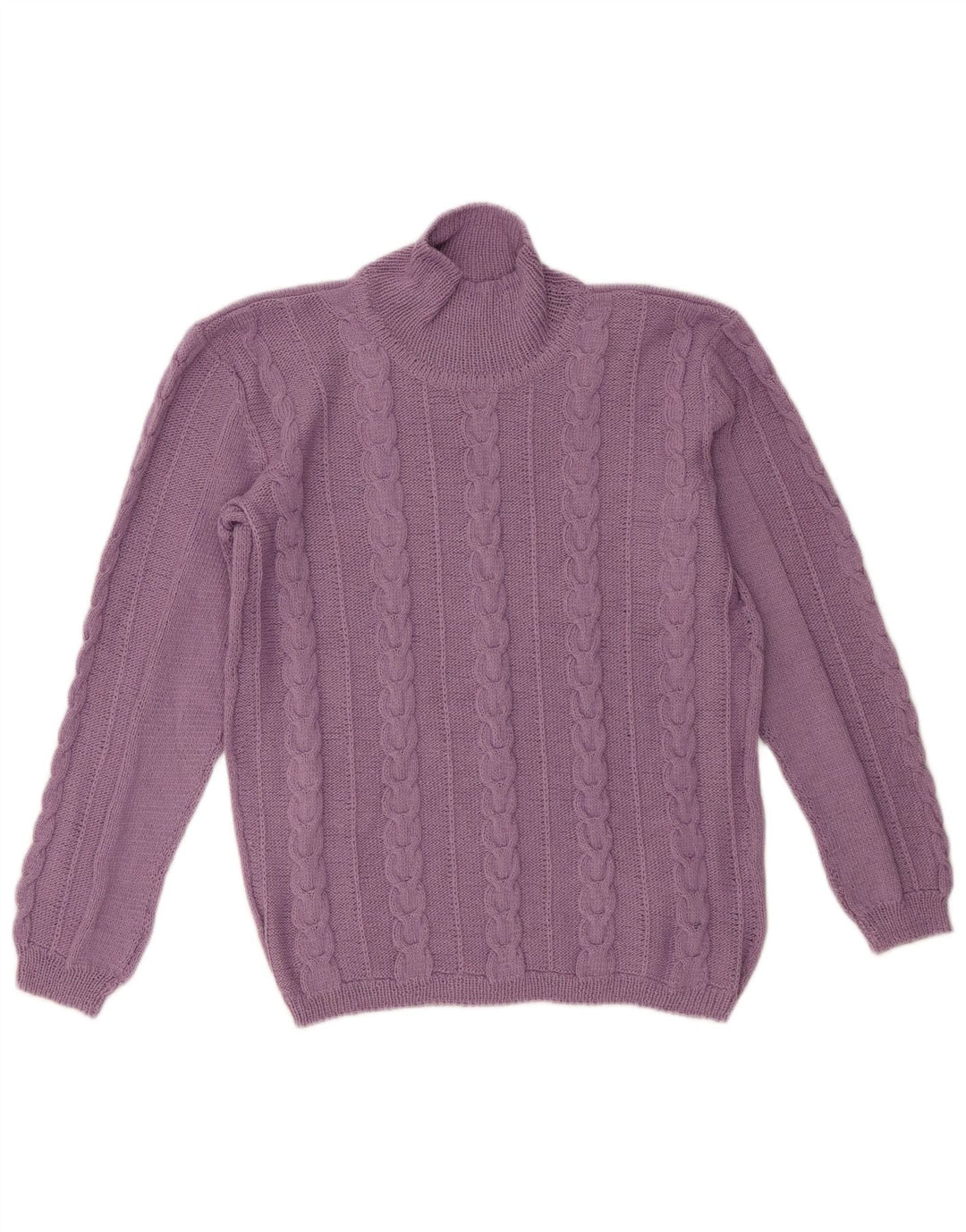 Vintage Damen Rollkragenpullover Pullover UK 14 Mittellila