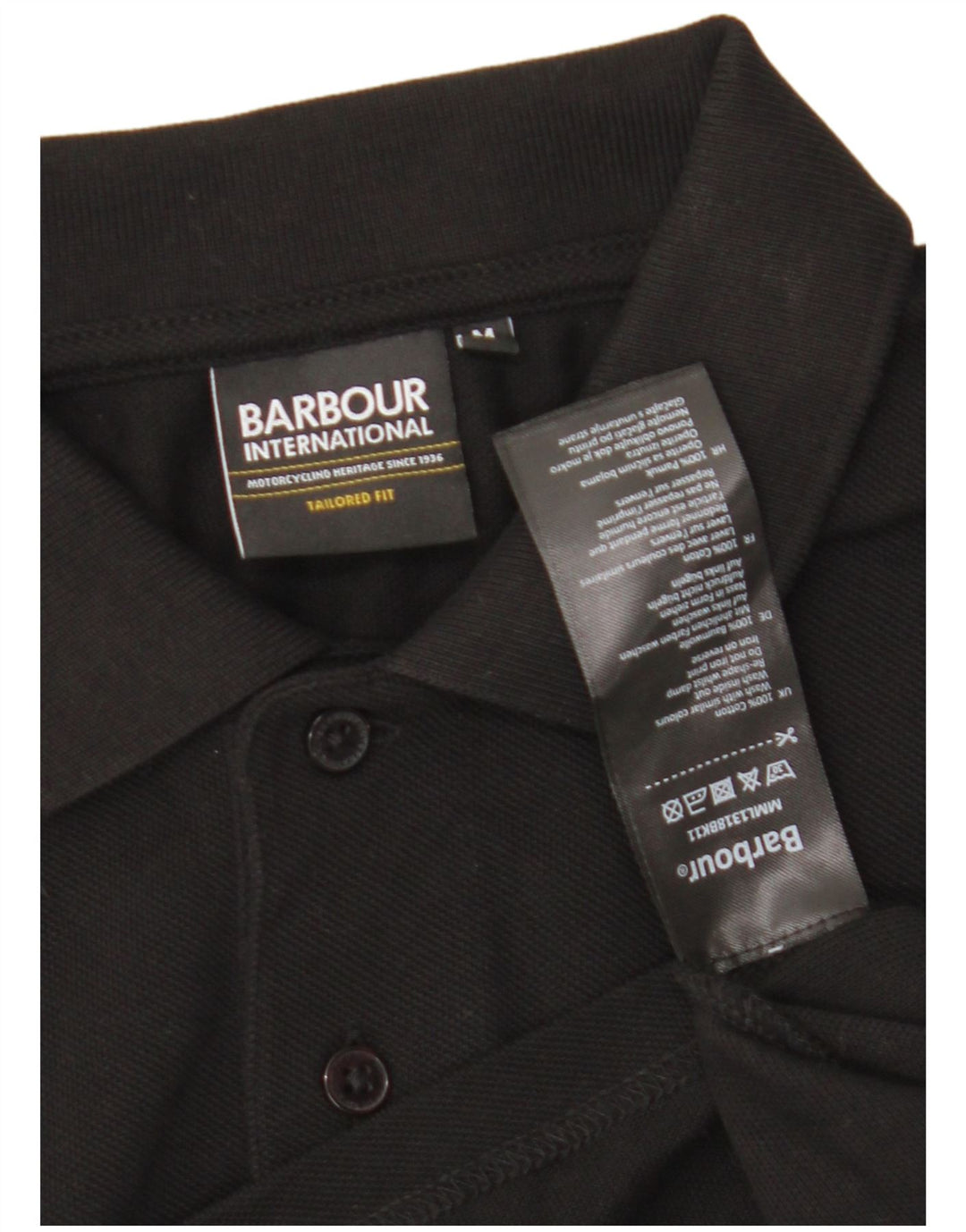 Barbour Herren-Poloshirt, mittelgroß, schwarze Baumwolle