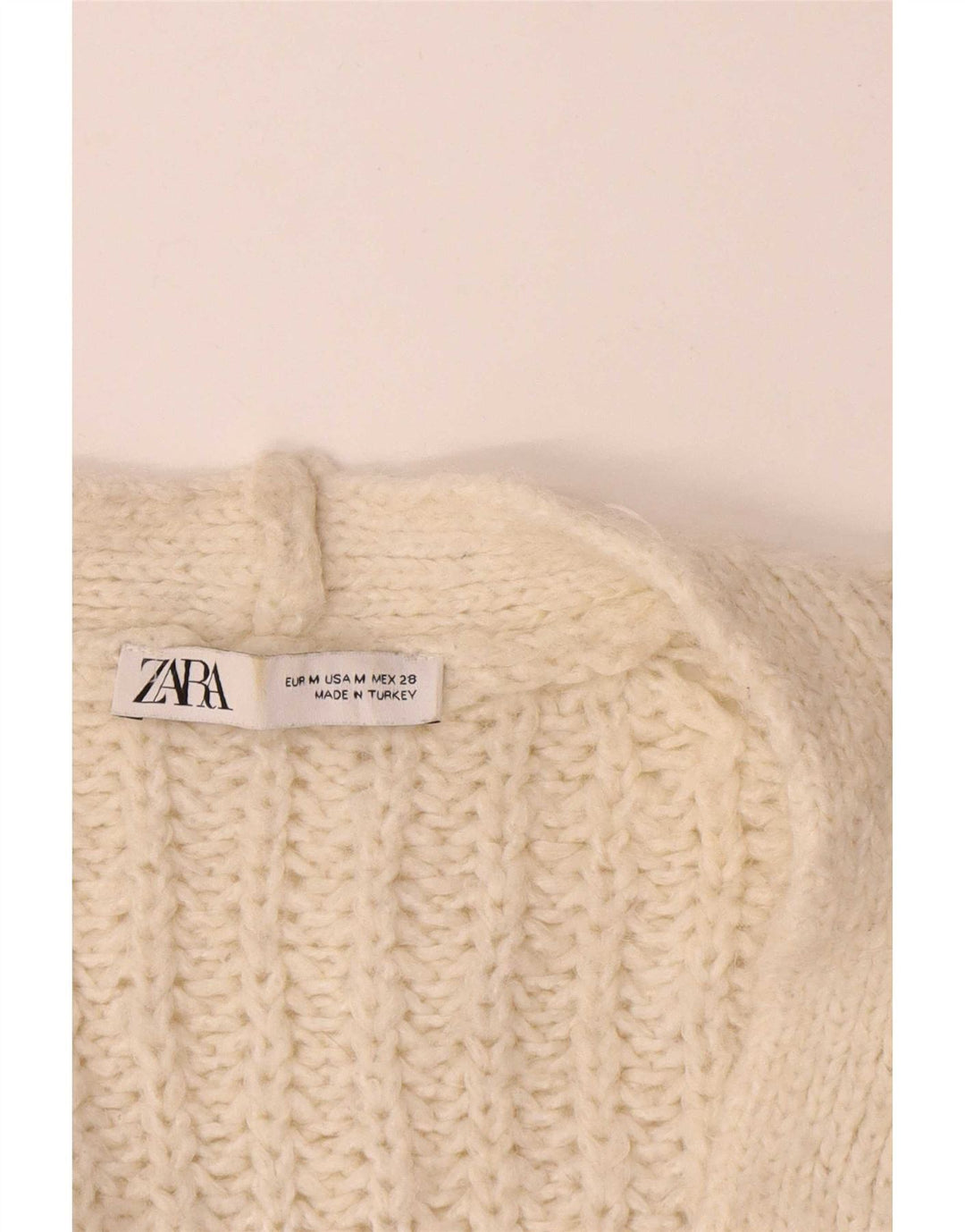 Zara Damen-Strickjacke, übergroß, offen, Gr. 14, Mittelbeige, Acryl