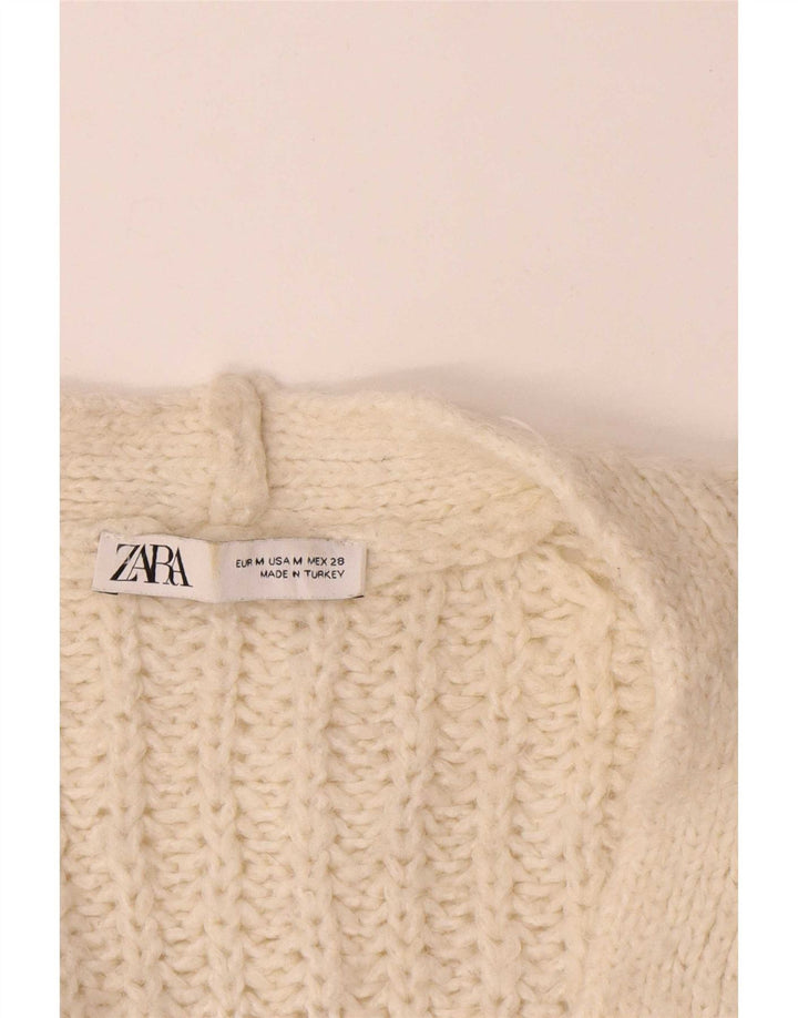 Zara Damen-Strickjacke, übergroß, offen, Gr. 14, Mittelbeige, Acryl