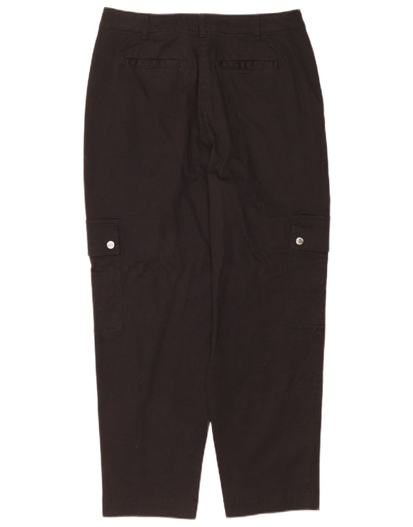 Michael Kors Damen Tapered Cargohose US 6 Medium W30 L28 Schwarze Baumwolle