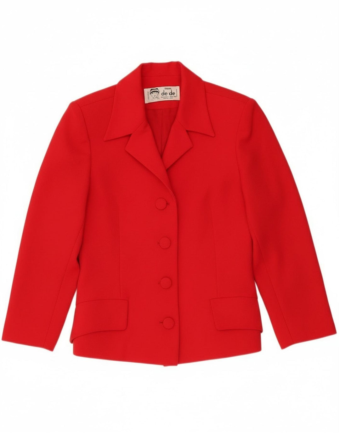 Vintage Damen Blazerjacke mit 4 Knöpfen, IT 40, kleine rote Wolle