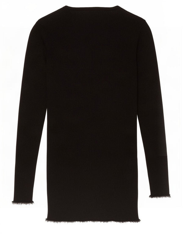 Zara Damen Top Langarm UK 12 Medium Schwarz meliert