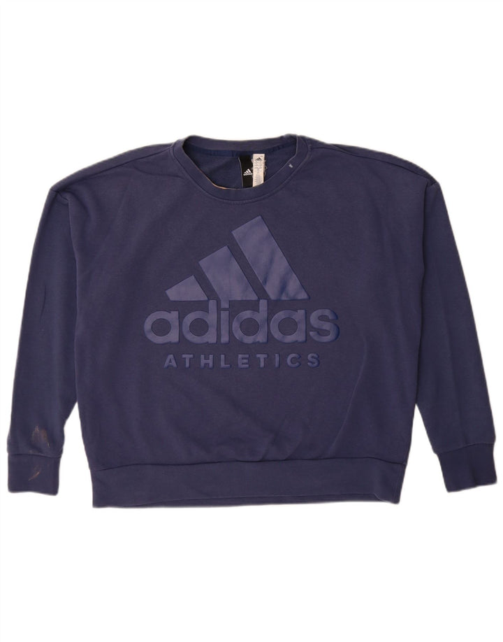 Adidas Damen Graphic Oversized Sweatshirt Pullover UK 16/18 Large Marineblau
