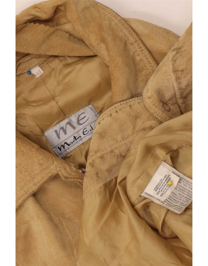 Martin Eden Damen Wildlederjacke IT 42 Medium Beige Leder