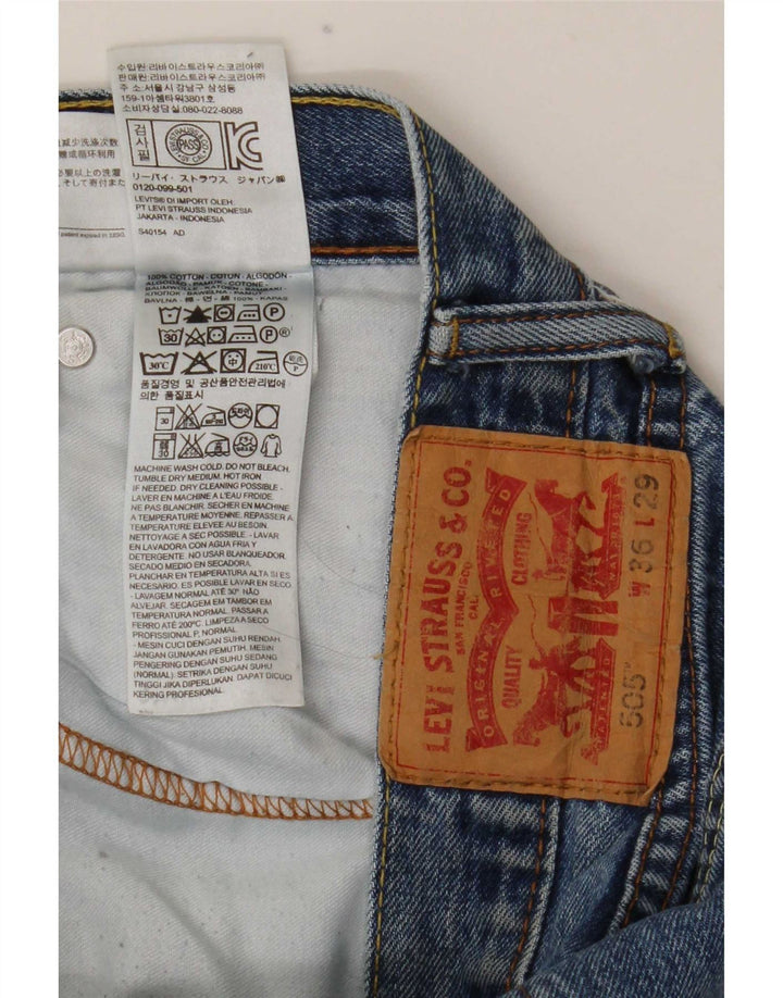 Levi's Herren 505 Straight Jeans W36 L29 Blaue Baumwolle