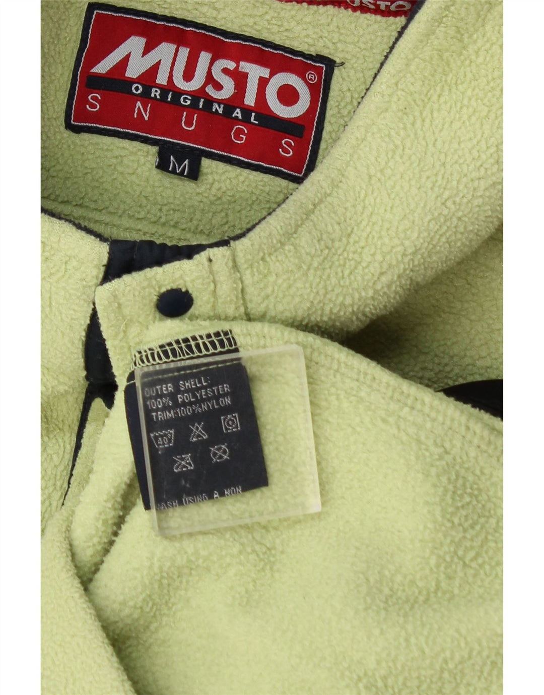 Musto Herren-Fleecepullover mit Knopfkragen, mittelgrünes Polyester