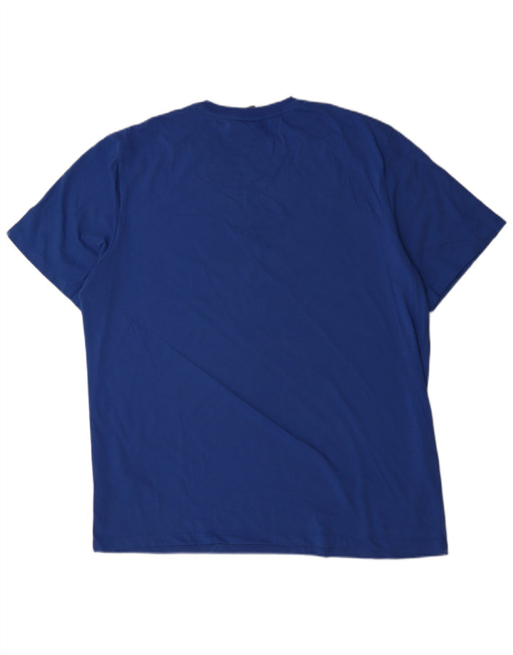 Nike Herren Dri Fit T-Shirt Top 2XL Blau Baumwolle