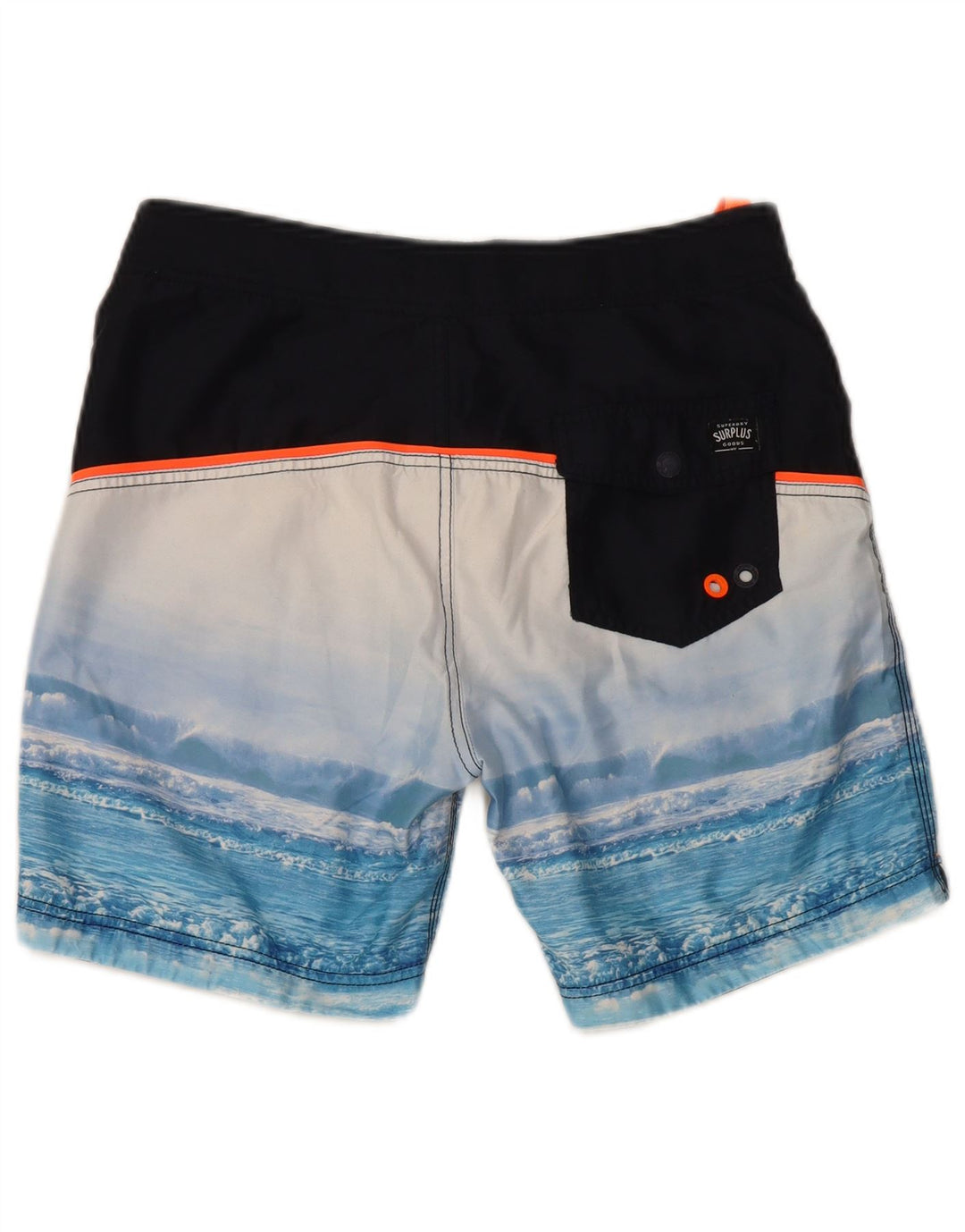 Superdry Herren Graphic Regular Badeshorts, Größe S, Blau, Polyester
