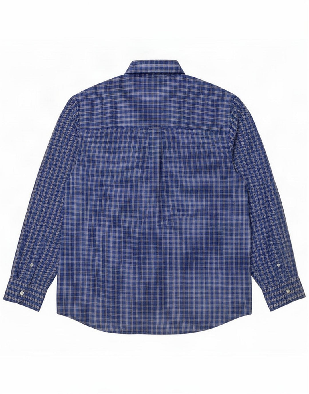 Chaps Herrenhemd XL Marineblau kariert Baumwolle