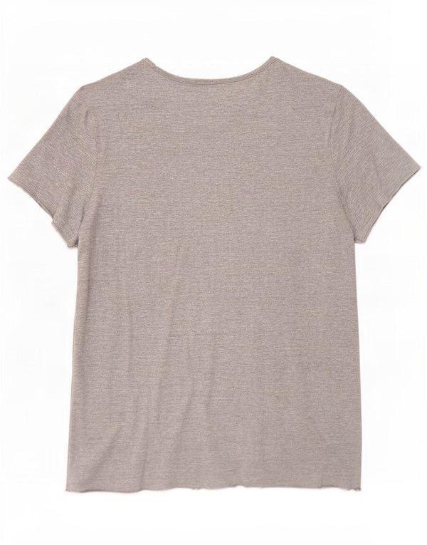 Diadora Damen T-Shirt Top US 3 Small Grau Modal