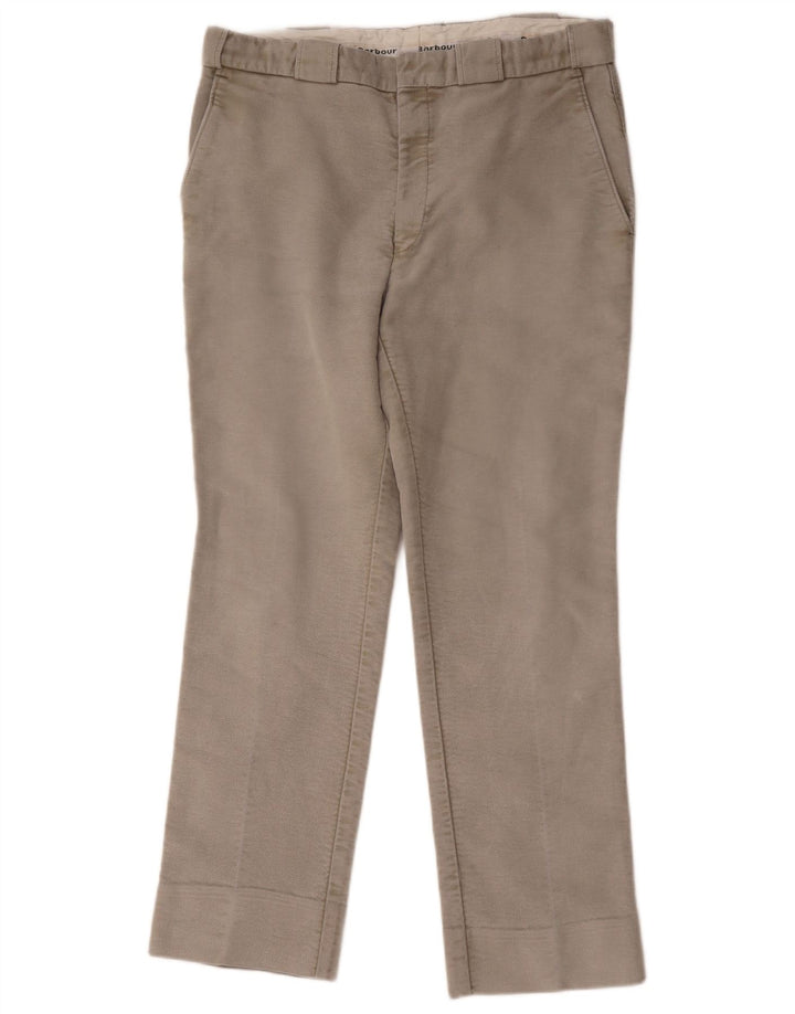 Barbour Herren gerade Chinohose W36 L30 graue Baumwolle
