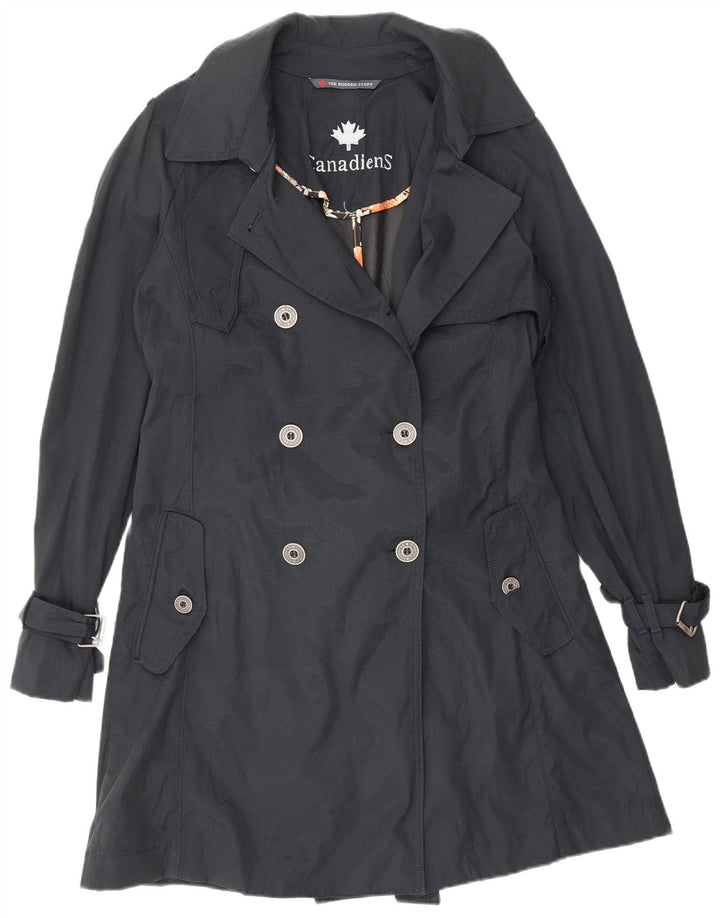 Canadiens Damen Trenchcoat IT 44 Medium Marineblaues Nylon