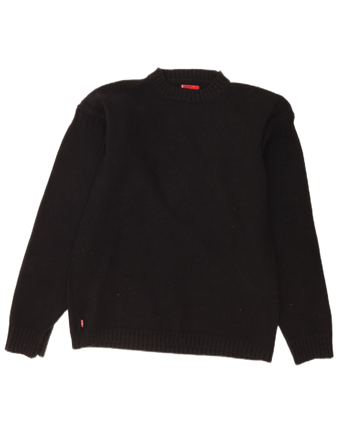 Levi's Herren-Pullover mit Rundhalsausschnitt, Größe L, schwarze Lammwolle