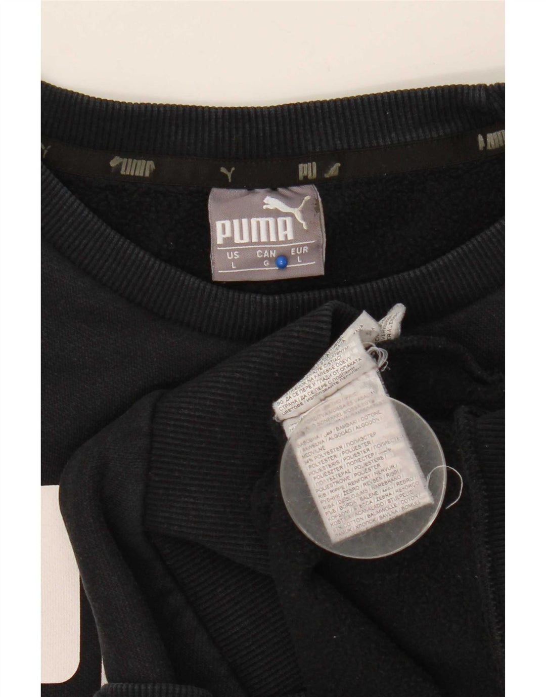 Puma Herren Grafik-Sweatshirt-Pullover, groß, schwarze Baumwolle