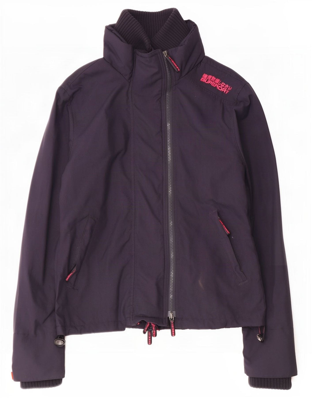 Superdry Damen Regenjacke UK 14 Medium Marineblau Nylon