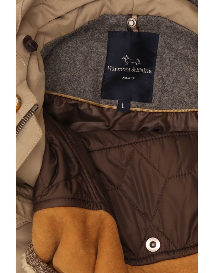 Harmont & Blaine Herren-Parka mit Kapuze, UK 40, Größe L, Beige