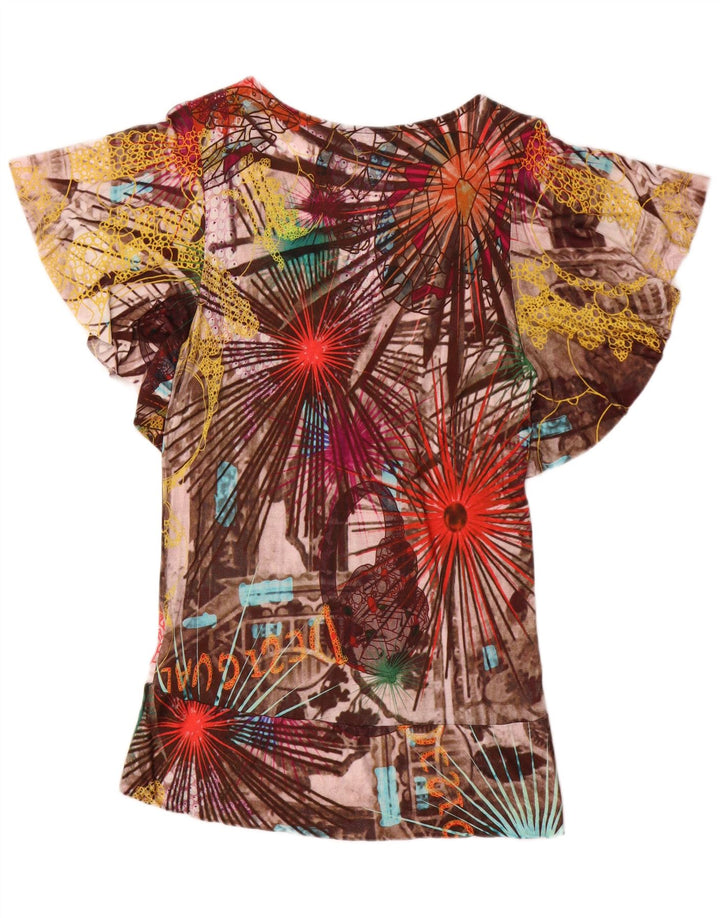 Desigual Damen Bluse Top UK 18 XL Mehrfarbige Patchwork-Viskose