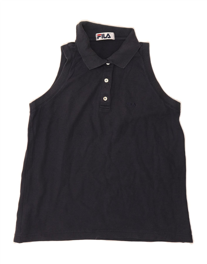 FILA Womens Sleeveless Polo Shirt IT 44 Medium Navy Blue Vintage Fila and Second-Hand Fila from Messina Hembry 