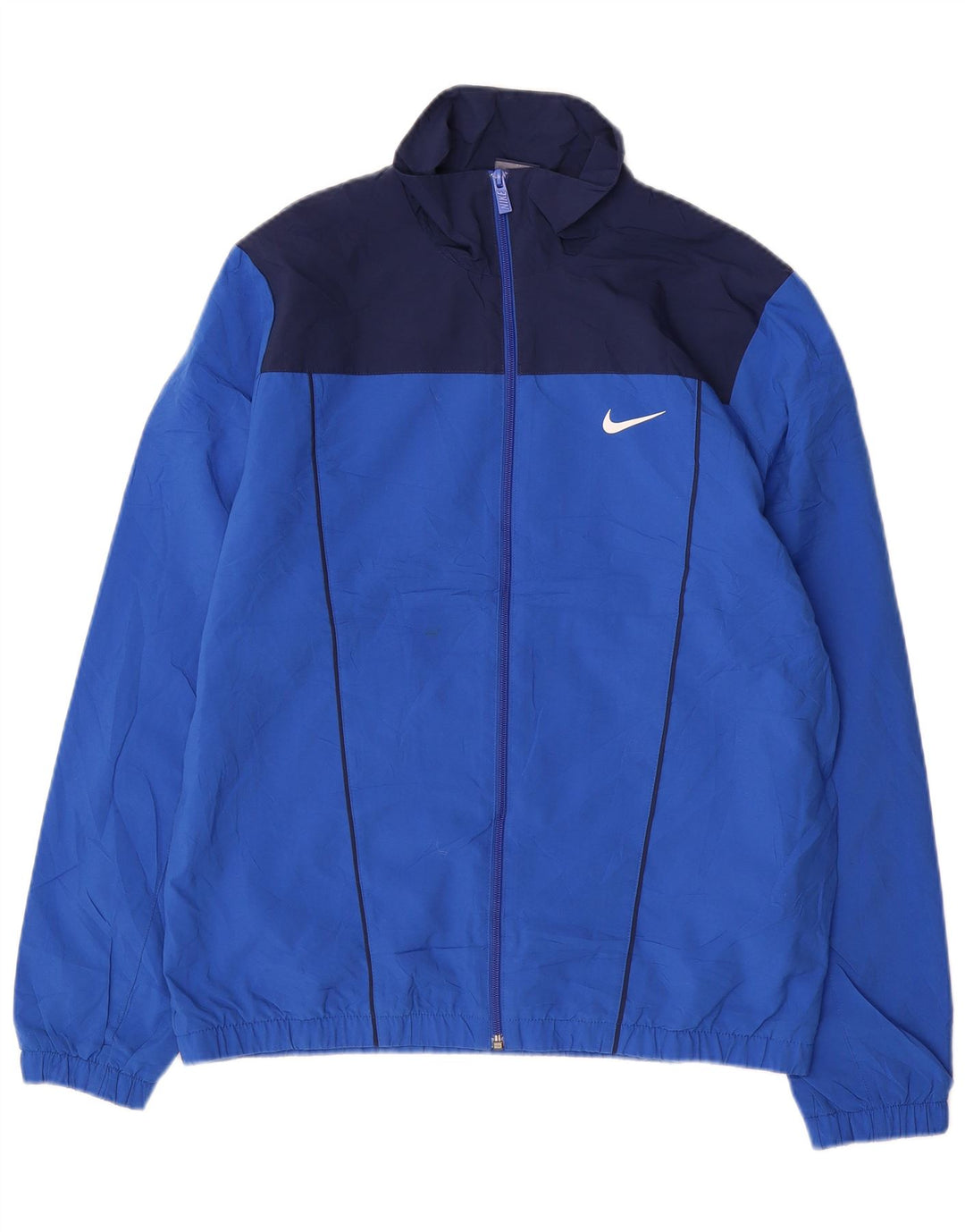 NIKE Herren-Trainingsanzug-Topjacke, großes blaues Farbblock-Polyester