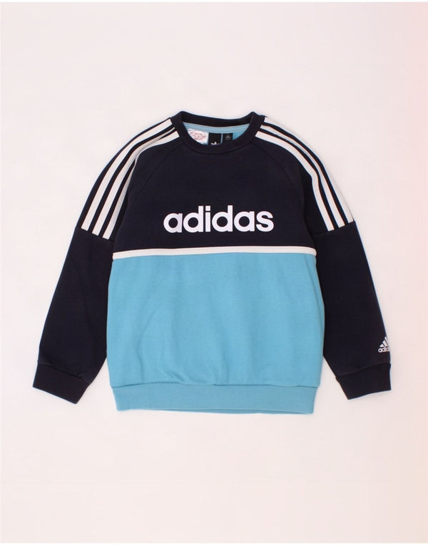 Adidas Jungen Grafik-Sweatshirt-Pullover, 6–7 Jahre, Marineblau, Farbblock