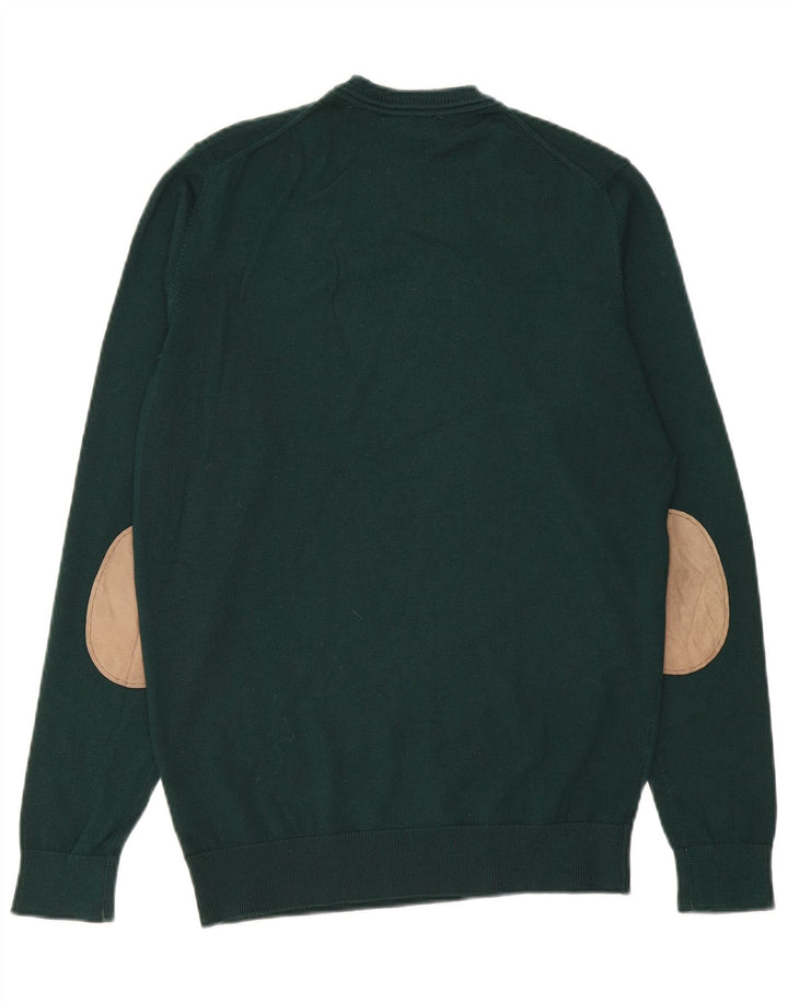 Lacoste Herren-Pullover mit Rundhalsausschnitt, Größe 4, mittelgrüne Wolle
