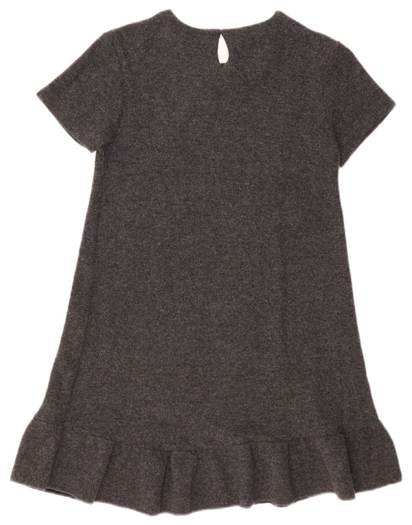 Zara Mädchen-Kleid in A-Linie mit Grafik, 11–12 Jahre, graue Baumwolle