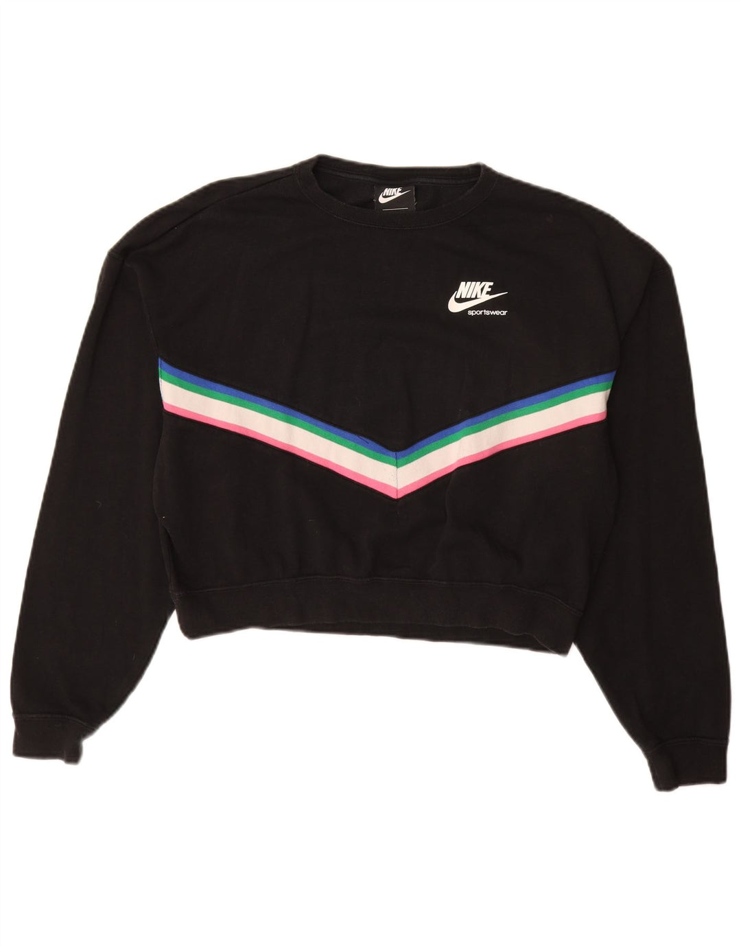 NIKE Damen-Sweatshirt mit übergroßem Grafikmotiv, Gr. 10, Größe S, Schwarz