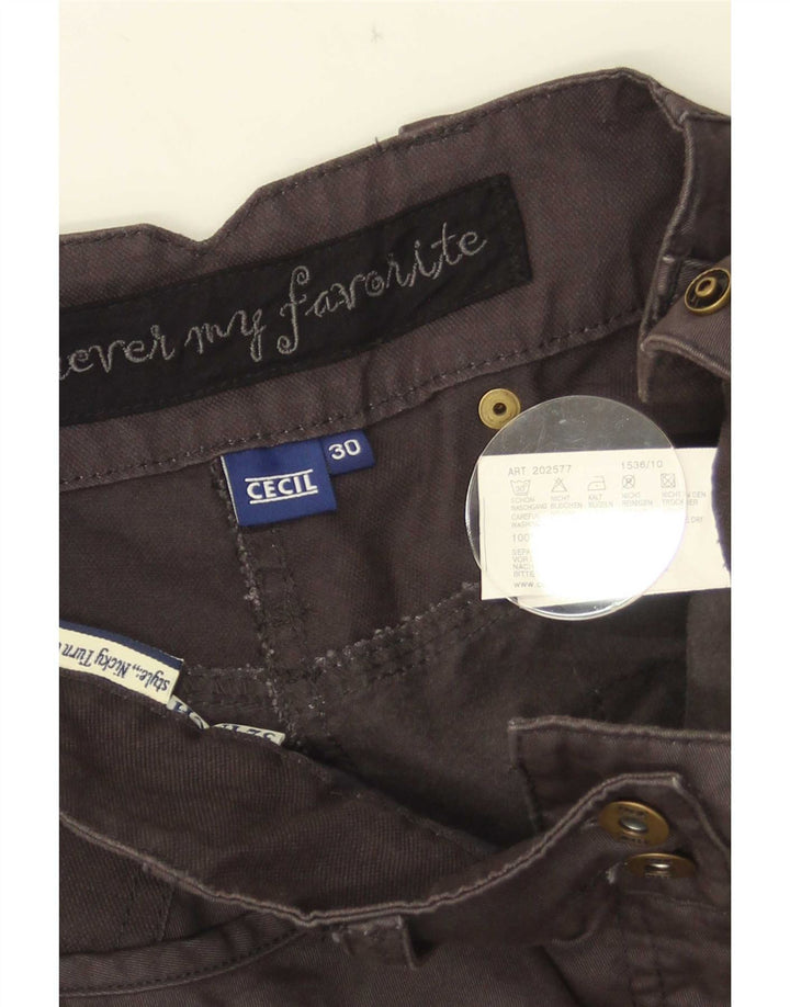 Cecil Damen gerade Cargohose W30 L32 graue Baumwolle