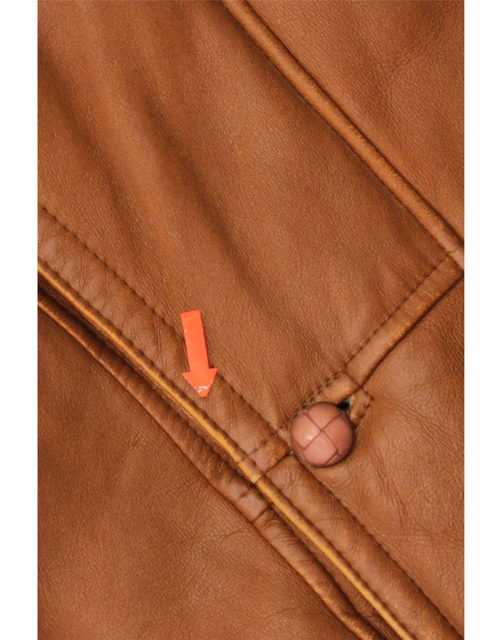 Vintage Damen Shearling Jacke IT 50 Großes braunes Shearling