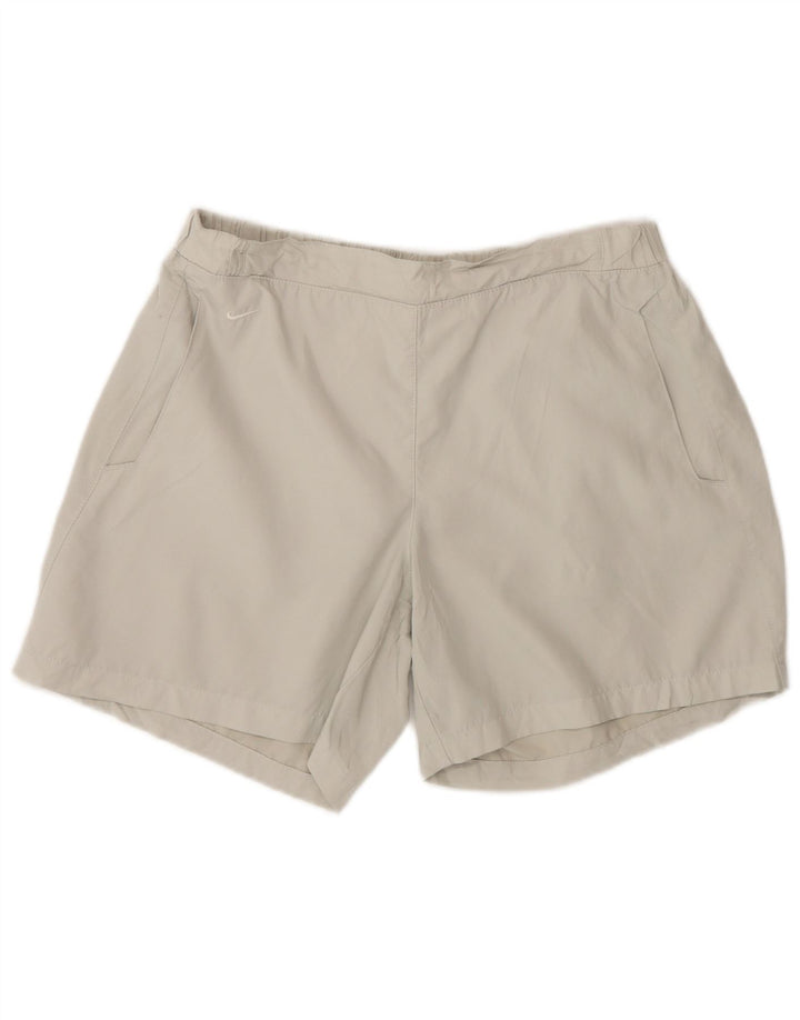 Nike Damen Sportshorts UK 8/10 Small Grau Polyester