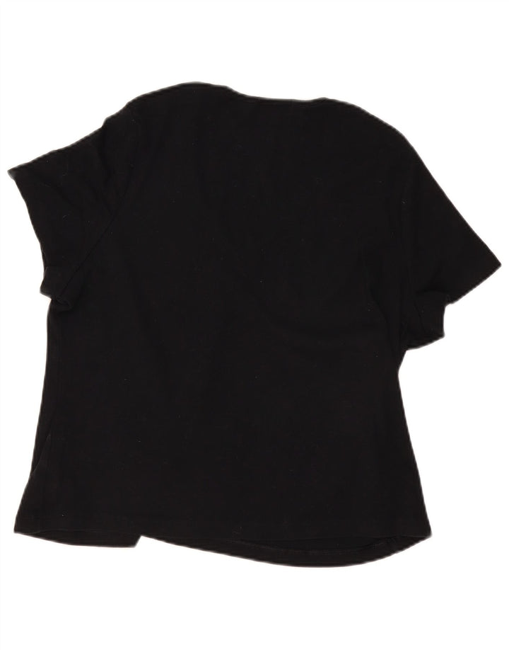 Marks & Spencer Damen Bluse Top UK 22 3XL Schwarz Baumwolle
