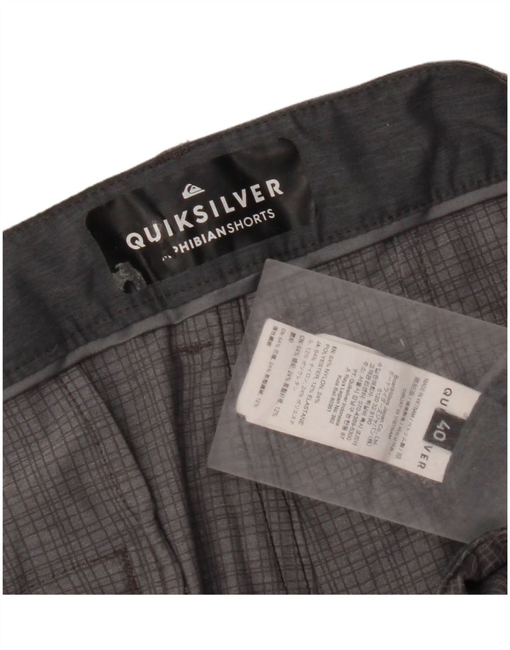 QUIKSILVER Herren-Chinoshorts W40 XL Grau kariertes Polyamid