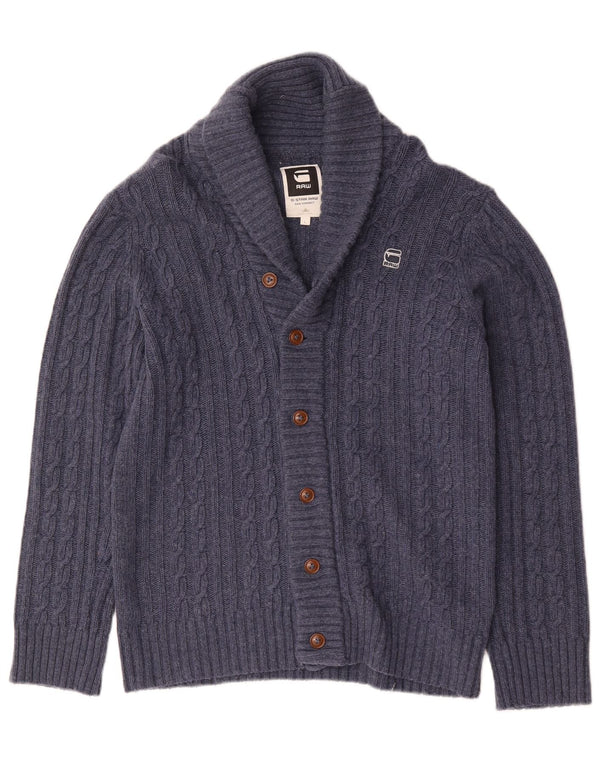 G-Star Herren-Strickjacke, groß, marineblaue Wolle