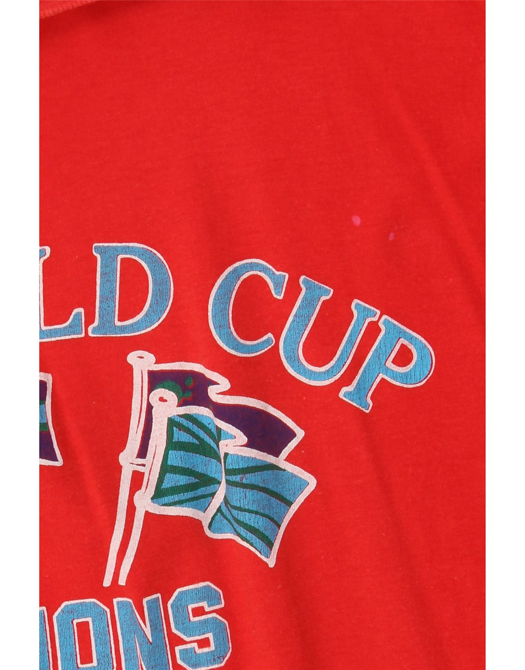 Vintage Damen Übergroßes grafisches T-Shirt-Kleid IT 42 Mittelrote Baumwolle