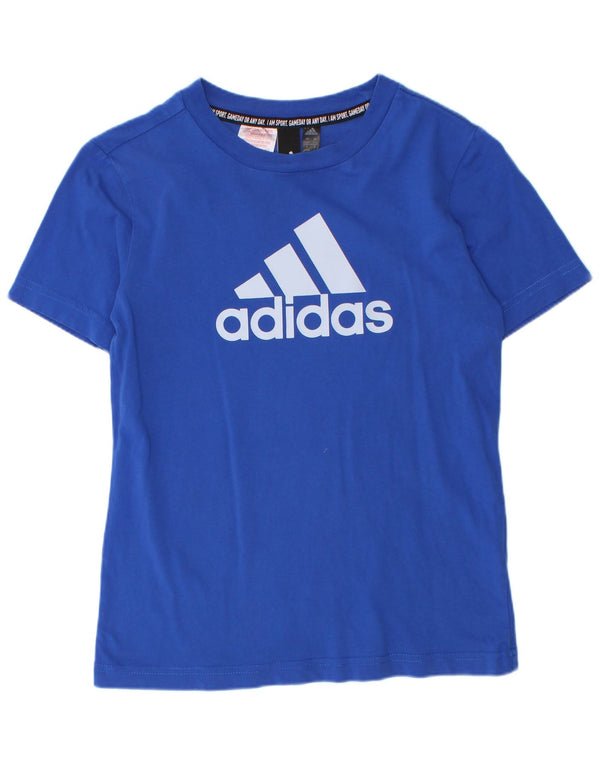 Adidas Jungen Graphic T-Shirt Top 9–10 Jahre, blaue Baumwolle