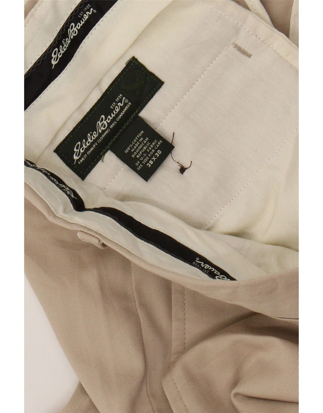 EDDIE BAUER Herren gerade Chinohose W38 L30 Beige Baumwolle