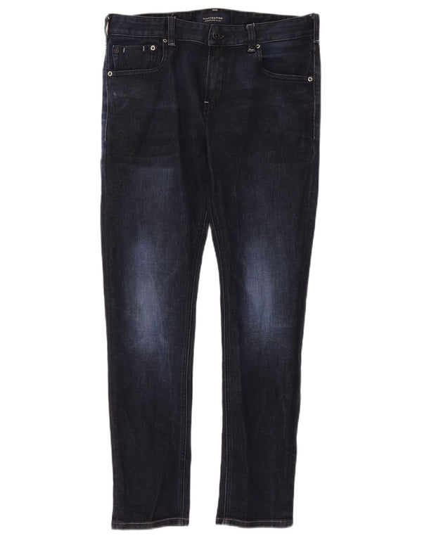 Scotch & Soda Damen Skinny Jeans W31 L30 Marineblaue Baumwolle