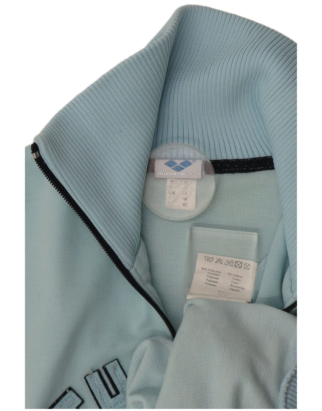 Arena Damen-Trainingsanzugoberteil mit Grafik, Mittelblaues Polyester