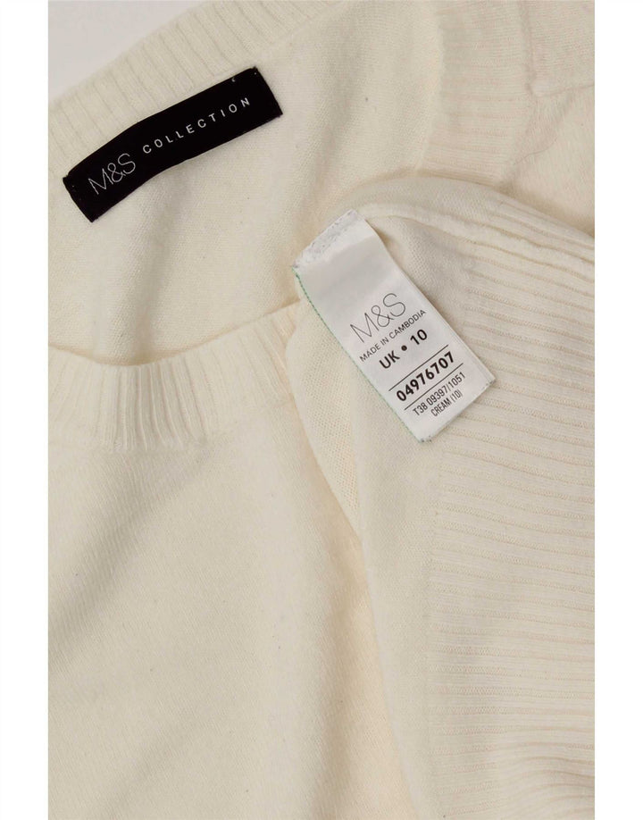 Marks & Spencer Damen-Pullover mit Rundhalsausschnitt, Gr. 10, Größe S, gebrochenes Weiß