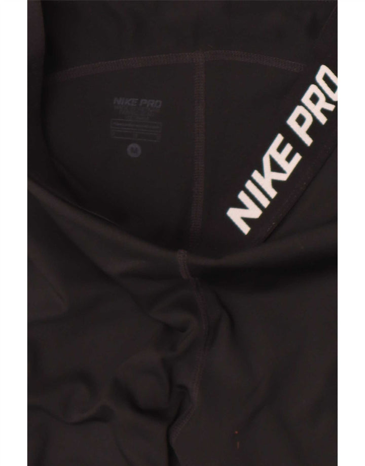 Nike Damen Dri Fit Graphic Capri Leggings UK 12 Medium Schwarz